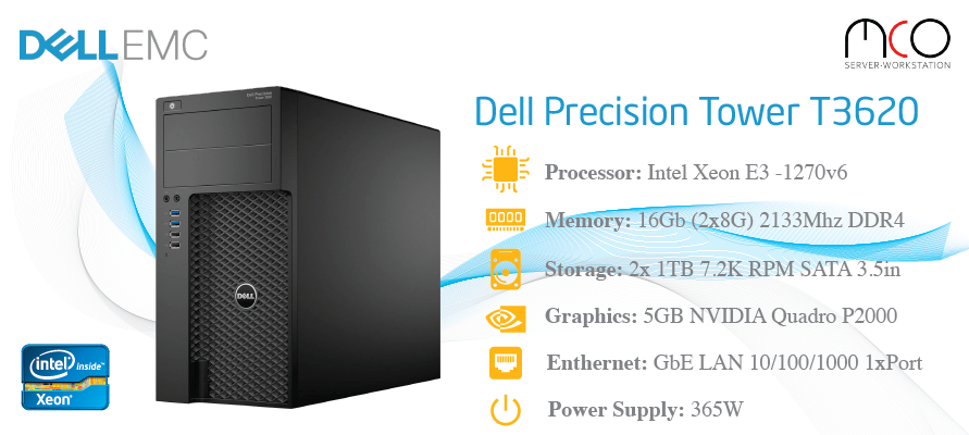 Máy trạm Workstation Dell Precision 3620 XCTO BASE-E3 1225v5 chuyên cho đồ họa