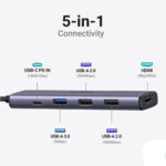 Hub Chuyển Đổi Đa Năng 5 trong 1 Ugreen 15495 (USB-C sang HDMI, USB 3.0, 2x USB 2.0, PD) - Ảnh 2